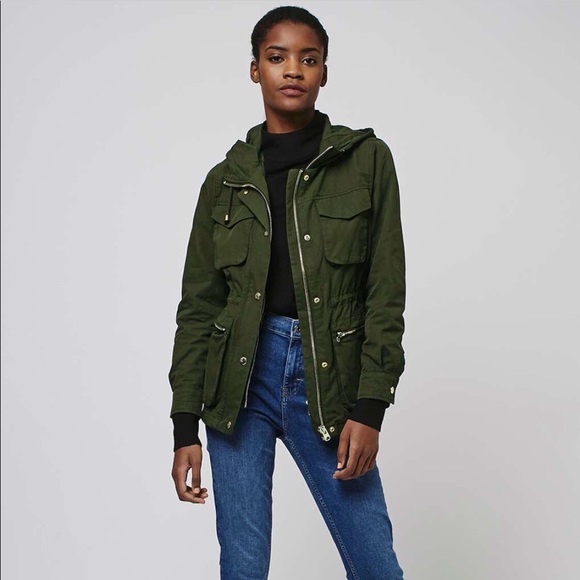 green utility jacket with hood